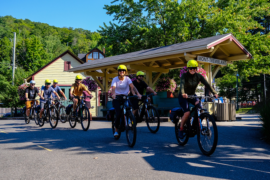 Bike tour on the P'tit Train Du Nord in Mont-Tremblant