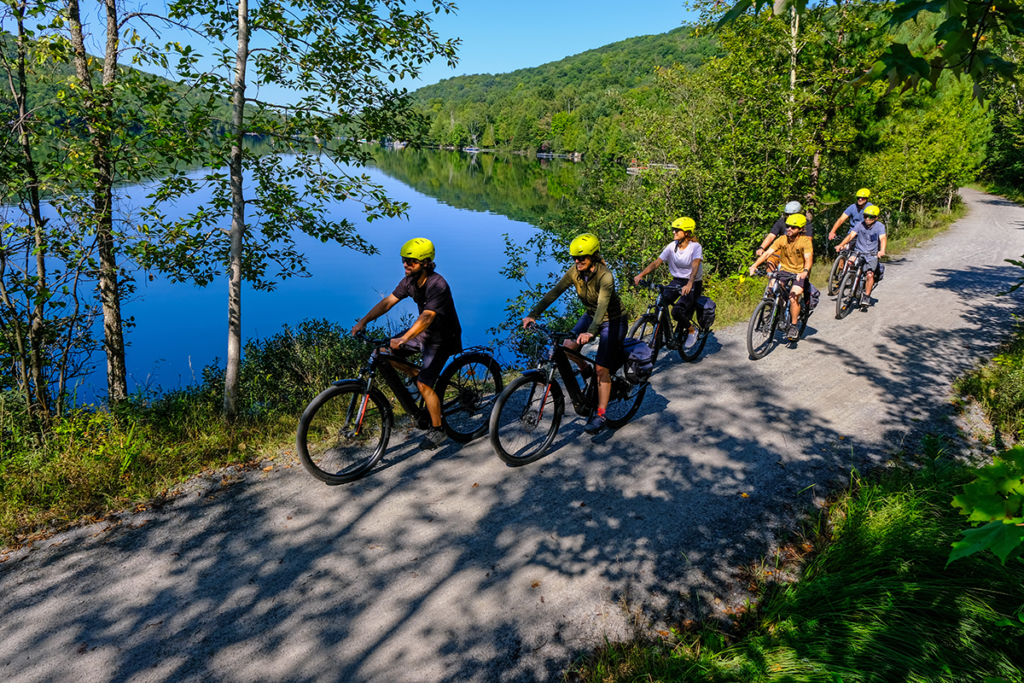 Bike tour on the P'tit Train Du Nord in Mont-Tremblant